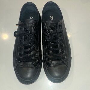 Converse All Black Women's Leather Chuck Sneakers